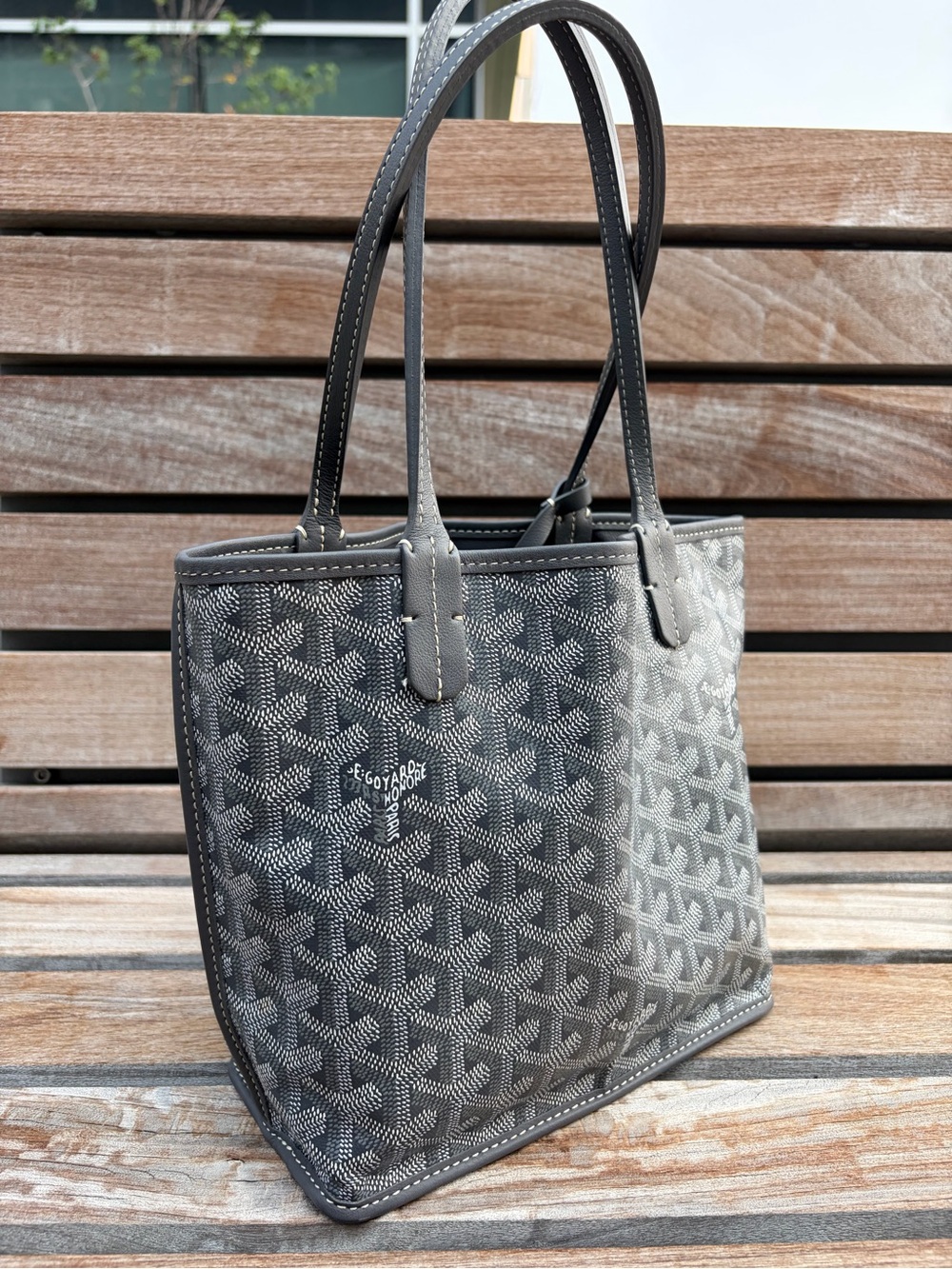 GOYARD Mini Anjou Coated Canvas and Leather Tote Bag - Picture 4 of 13
